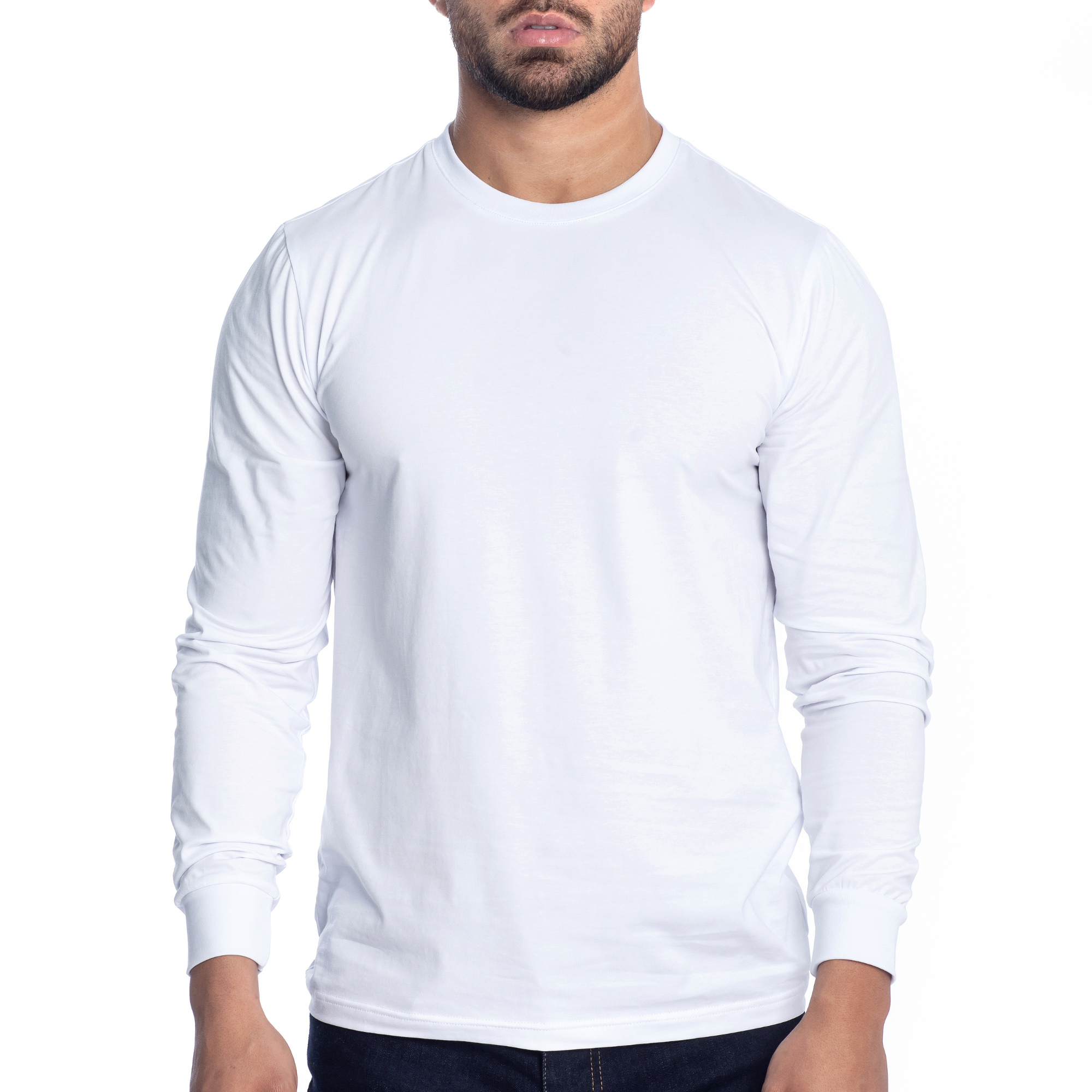 Crew Neck Long Sleeve Tee - 100% U.S. Cotton | Plastic Free – Mak Tee Crew Neck Long Sleeve Tee - 100% U.S. Cotton | Plastic Free – Mak Tee