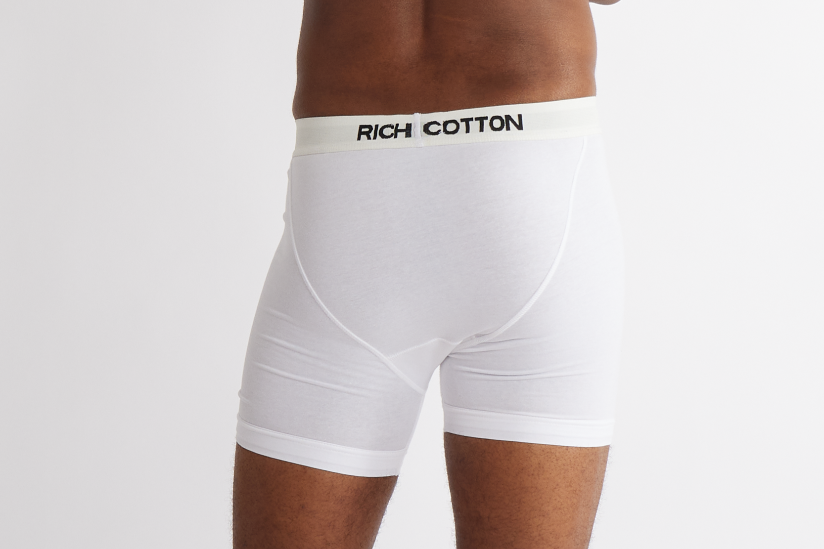 Rich Cotton White Boxer Briefs The Classic, clean design in soft cotton blend.
