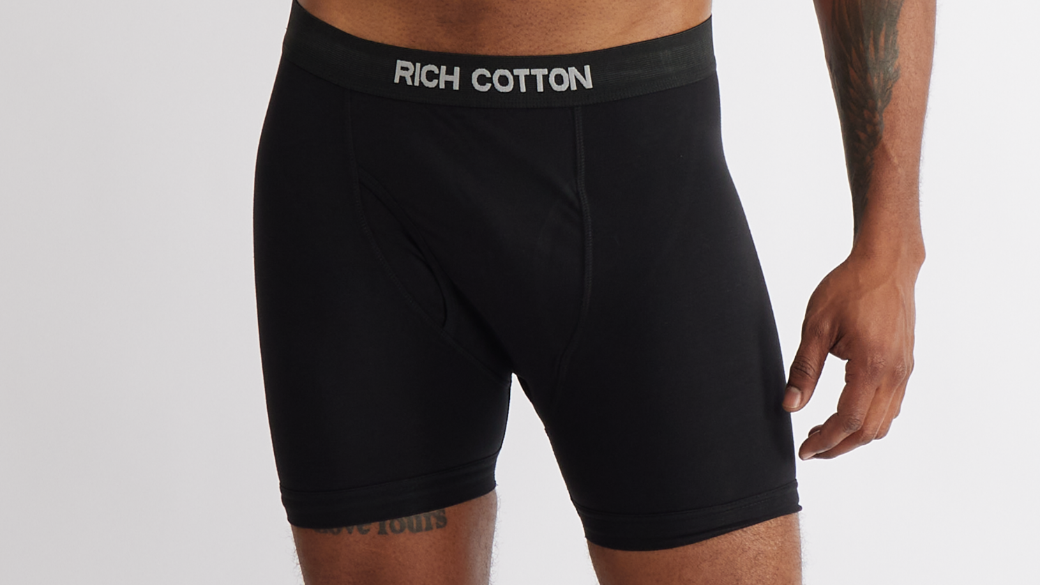 Rich Cotton Black Boxer Briefs Our Sleek essential with flexible stretch support.