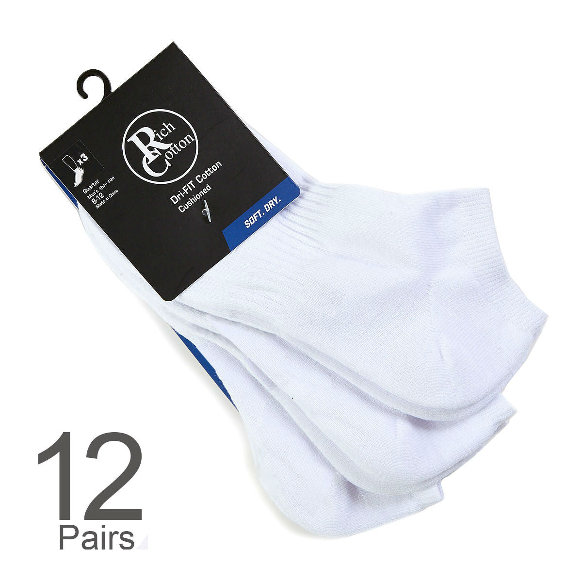 White No-Show Socks - 12 pairs