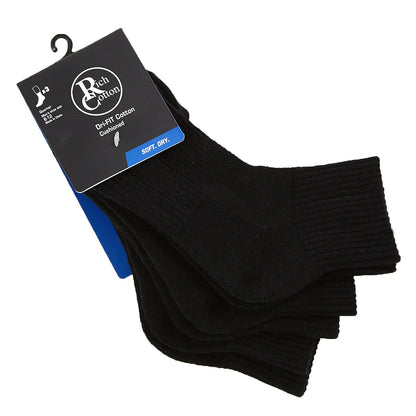 Black Quarter Socks - 3 pairs