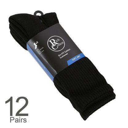 Black Crew Socks - 12 pairs