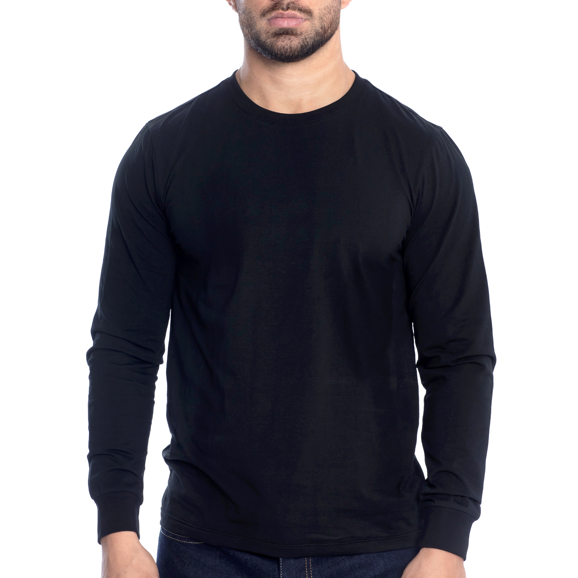Long Sleeve Slim-fit Round Neck