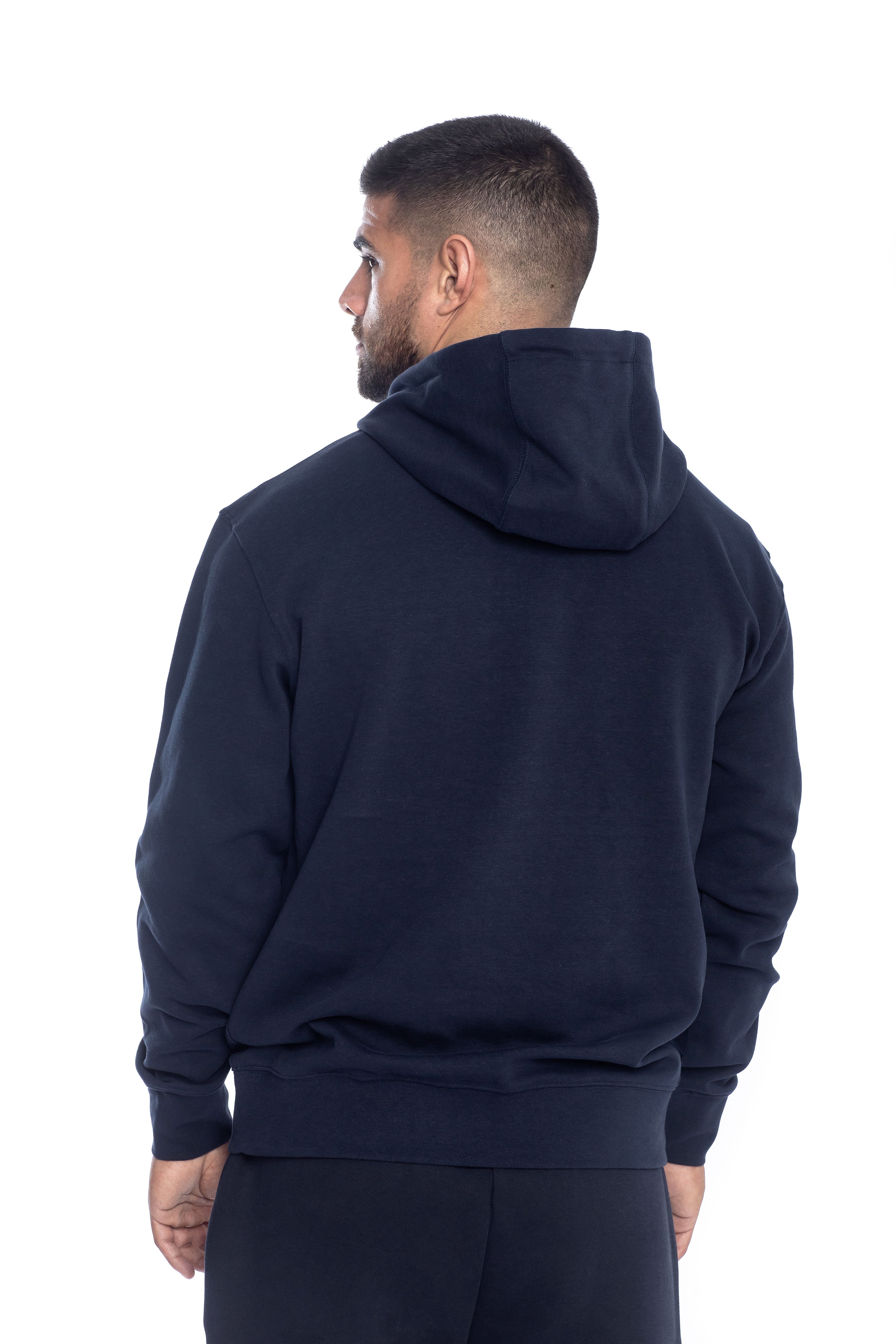 Men�Efs navy slim fit jogger sweatpants ? modern tapered pants with elastic waist and ribbed cuffs.