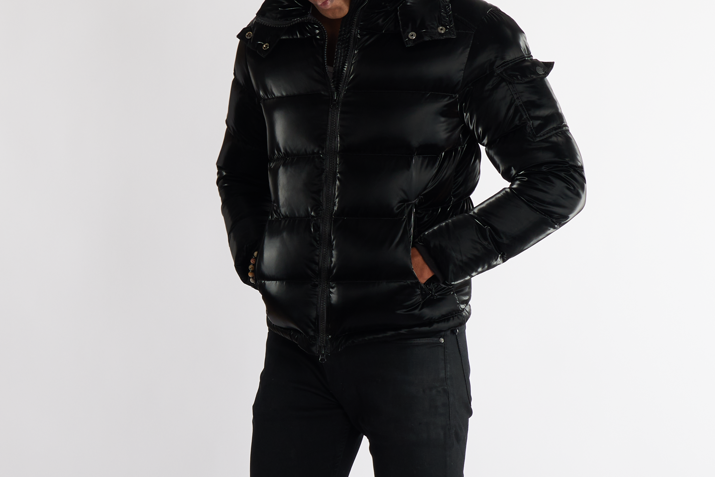 Rich Cotton MONA black hooded jacket featuring lightweight warmth and modern silhouette.