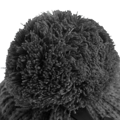 Kids Pom Pom Beanie Black - Rich Cotton