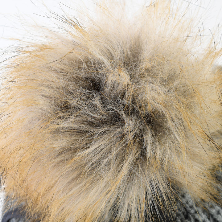 Faux Fur Pom Pom Beanie Black - Rich Cotton