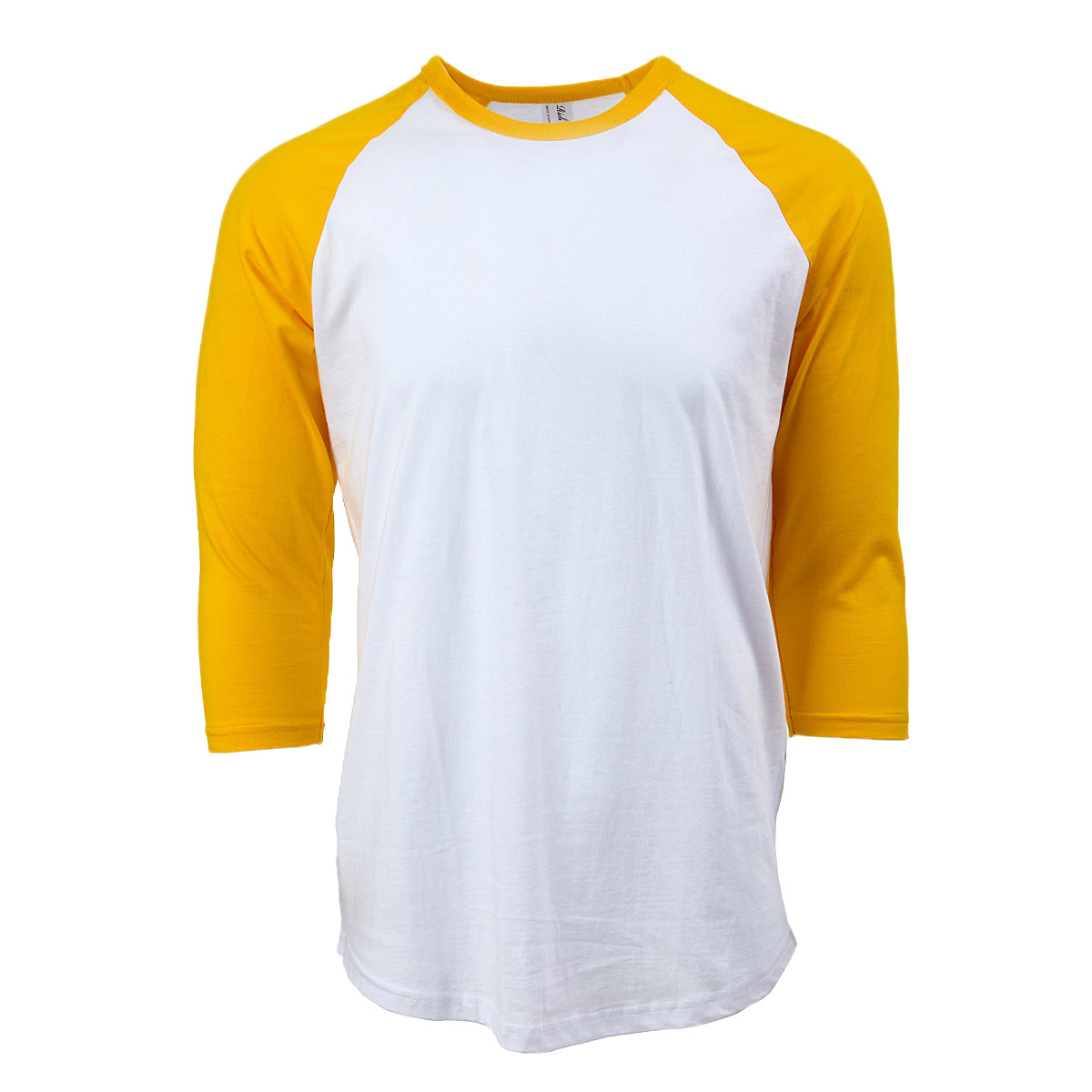 krog At Bliver værre Rich Cotton Raglan Baseball T-shirt White/Yellow