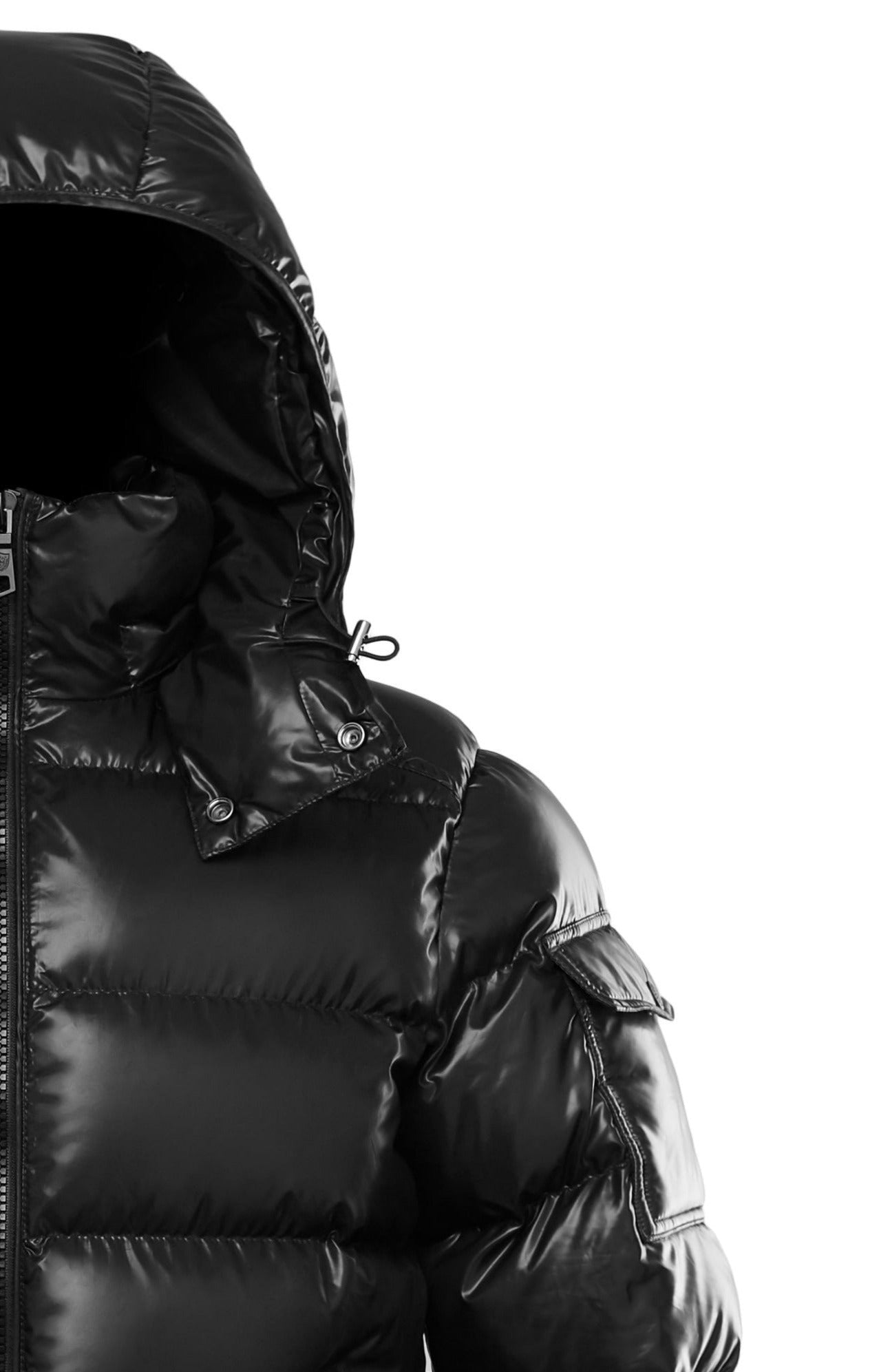 Rich Cotton MONA black jacket with all-season versatility and classic hooded design.